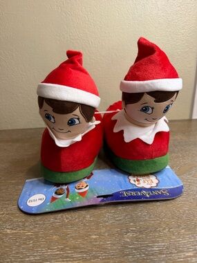 Elf On The Shelf Slippers Kids 11-12Red White Santaverse Christmas Holiday